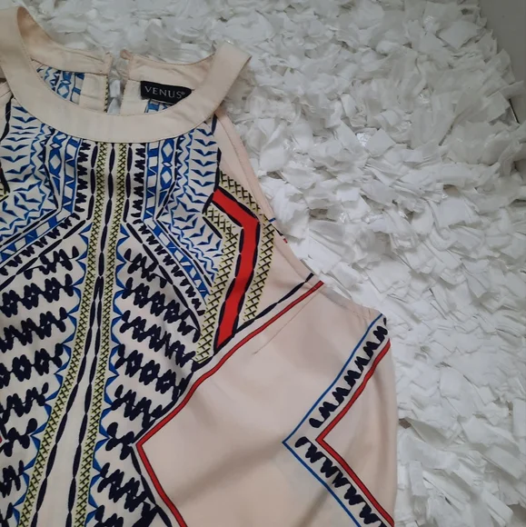 Venus Geometric Print Halter Mini Dress S/M - Picture 5 of 11